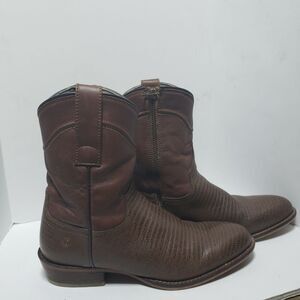 Dingo Mens Jackson Brown Leather Ankle Boots Shoes 7.5‎ Medium (D)